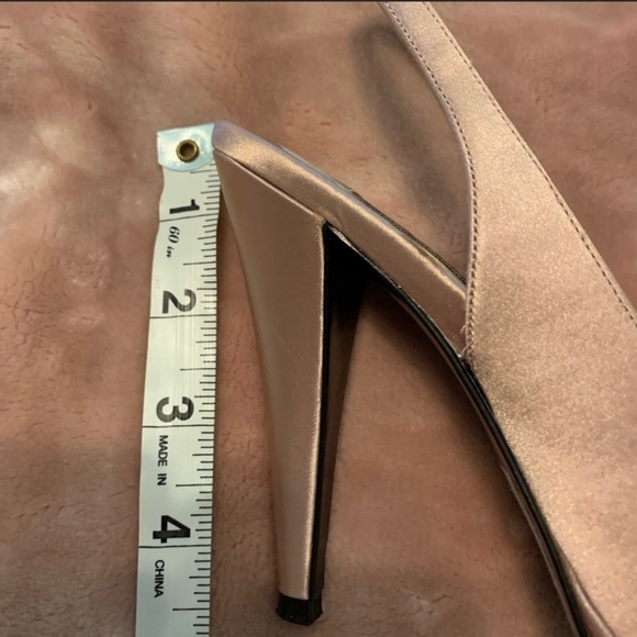 Nina satin champagne bow slingback size 5 1/2 - Picture 4 of 8